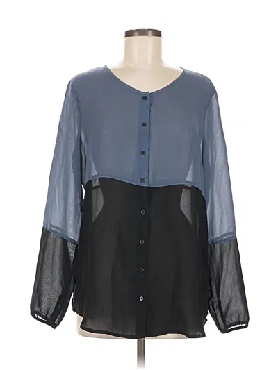 Pre-owned Banana Republic Factory Store 3/4 Sleeve Blouse In Blue