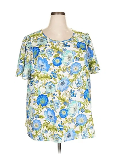 Pre-owned Lane Bryant Short Sleeve T-shirt In Blue