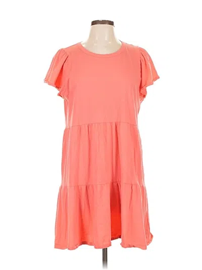 Pre-owned J.crew Factory Store Short Sleeve Top Orange Scoop Neck Tops