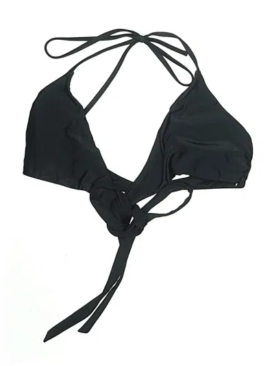 Pre-owned Hollister Swimsuit Top Black Solid Pattern Swimwear