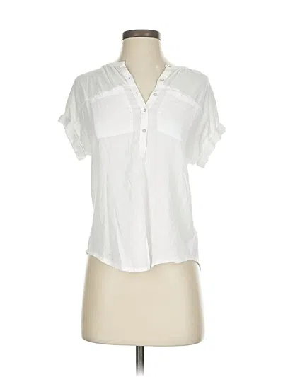 Pre-owned Lucky Brand Short Sleeve Henley Shirt In White