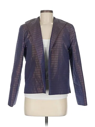Pre-owned Nina Mclemore Silk Blazer Jacket In Purple