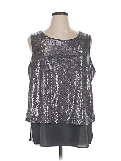 Pre-owned Dg^2 By Diane Gilman Sleeveless Blouse In Silver