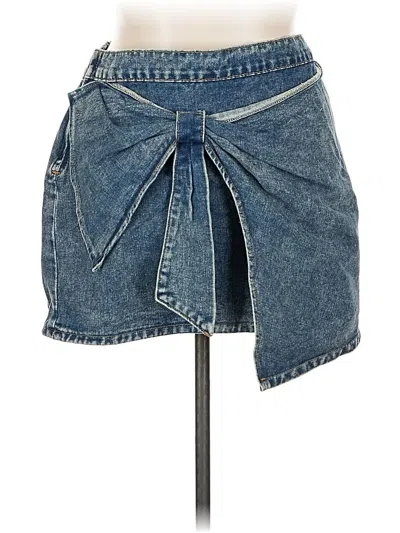 Pre-owned Shein Curve Denim Skirt In Blue
