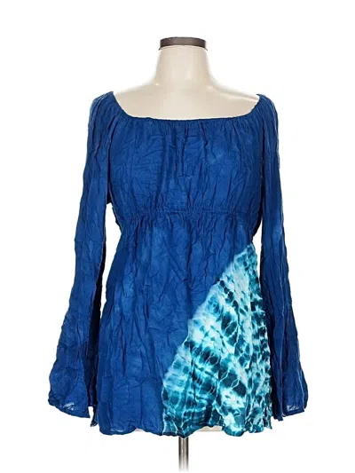 Pre-owned Unbranded Long Sleeve Blouse In Blue