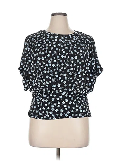 Pre-owned Cynthia Steffe Short Sleeve Blouse In Black