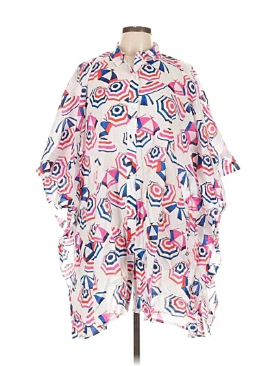 Pre-owned Lands' End Short Sleeve Blouse In Pink