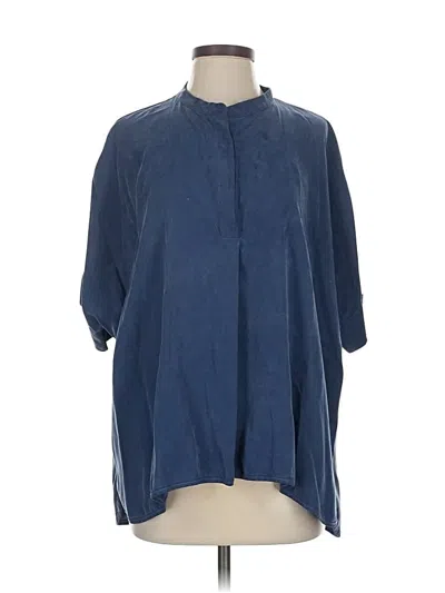 Pre-owned Assorted Brands 3/4 Sleeve Blouse In Blue