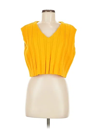 Pre-owned Forever 21 Sweater Vest In Yellow