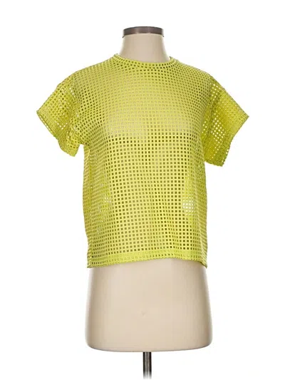 Pre-owned Cos Short Sleeve Top Yellow Mock Neckline Tops