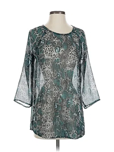 Pre-owned Chico's 3/4 Sleeve Blouse In Blue