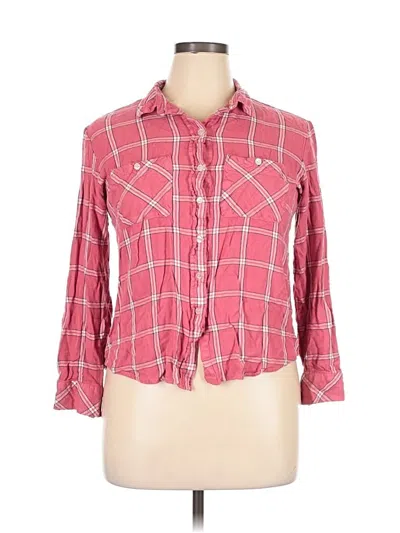 Pre-owned Sanctuary 3/4 Sleeve Button Down Shirt In Pink