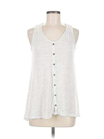 Pre-owned Knox Rose Sleeveless Button Down Shirt In White