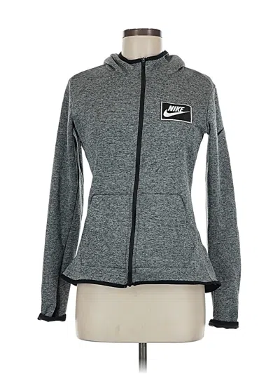 Pre-owned Nike Long Sleeve Top Gray Cowl Neck Tops