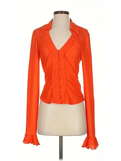 Pre-owned By Anthropologie Long Sleeve Blouse In Orange