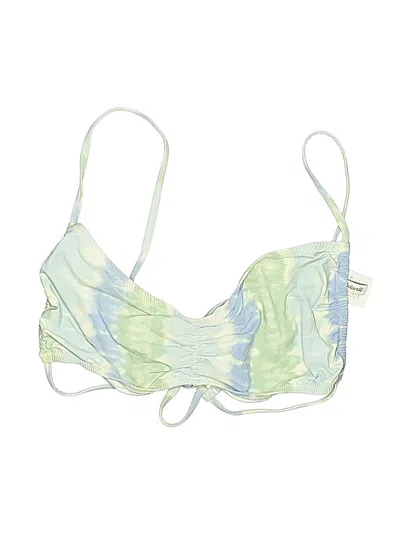 Pre-owned Madewell Swimsuit Top Green Print Pattern Swimwear