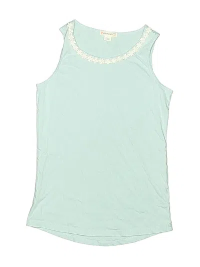 Pre-owned Crewcuts Kids' Sleeveless Top Teal Scoop Neck Tops In Blue