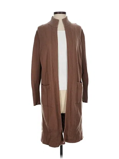 Pre-owned Athleta Wool Cardigan Sweater In Brown