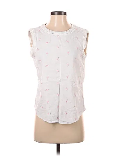 Pre-owned For Cynthia Sleeveless Top White Keyhole Neckline Tops