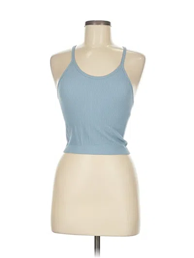 Pre-owned Ododos Tank Top Blue Halter Neckline Tops