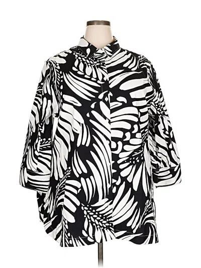 Pre-owned Chico's 3/4 Sleeve Blouse In Black