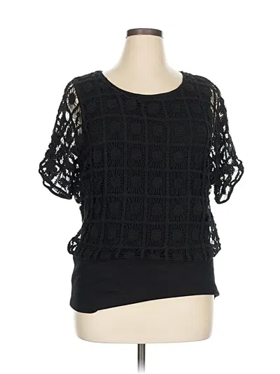 Pre-owned Chico's 3/4 Sleeve T-shirt In Black