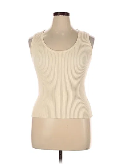 Pre-owned Newport News Tank Top Ivory Strapless Neckline Tops In White