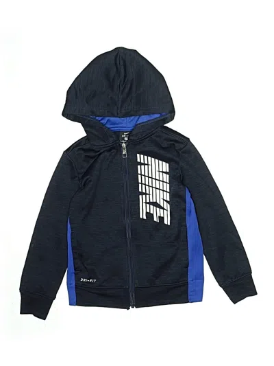 Pre-owned Nike Kids' Zip Up Hoodie In Blue