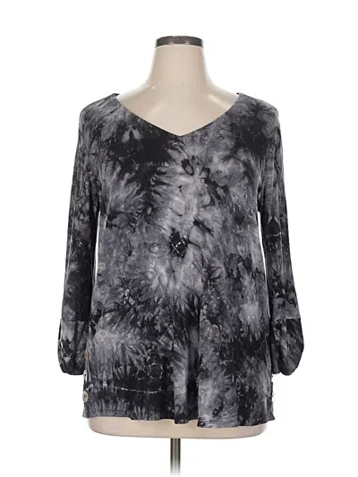 Pre-owned Cha Cha Vente 3/4 Sleeve Blouse In Gray