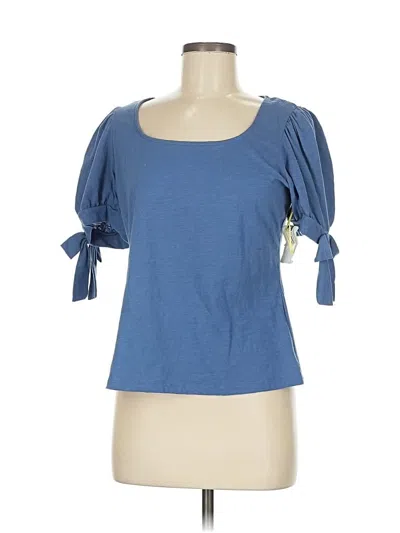 Pre-owned Cece Short Sleeve Top Blue Sweetheart Neckline Tops