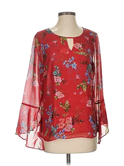Pre-owned Cabi 3/4 Sleeve Blouse In Red