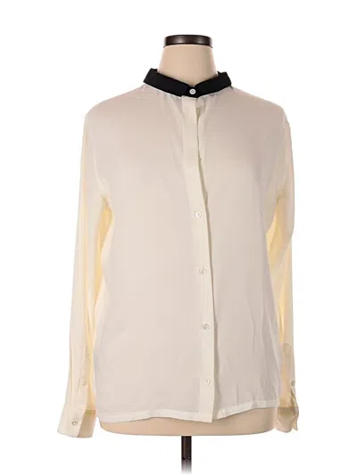 Pre-owned Harve Benard Long Sleeve Blouse In White