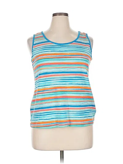 Pre-owned Lands' End Tank Top Blue Halter Neckline Tops