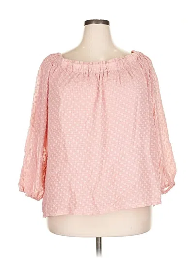 Pre-owned Textile By Elizabeth And James 3/4 Sleeve Blouse In Pink