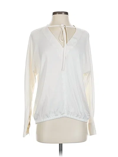 Pre-owned Banana Republic Factory Store Long Sleeve Blouse In White
