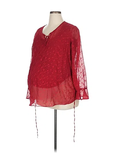Pre-owned Motherhood Long Sleeve Blouse In Red
