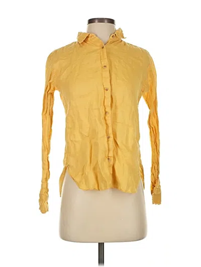 Pre-owned Uniqlo Long Sleeve Blouse In Yellow