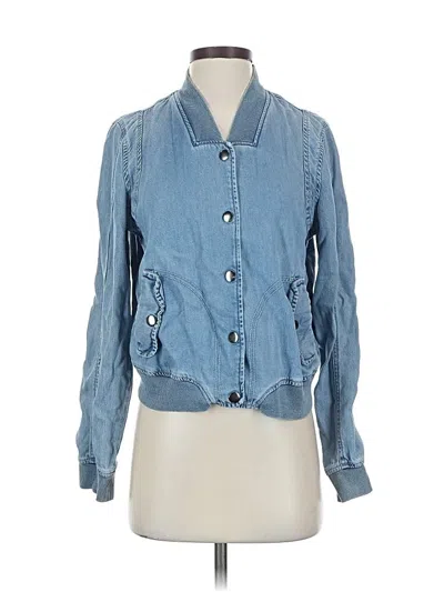 Pre-owned By Anthropologie Long Sleeve Blouse In Blue