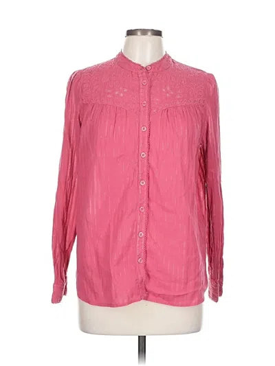Pre-owned Pilcro Long Sleeve Blouse In Pink