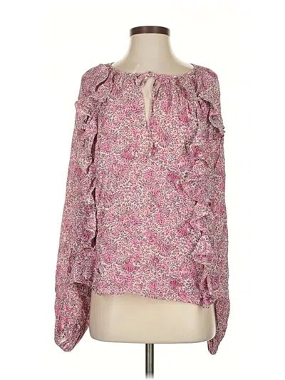 Pre-owned Ann Taylor Long Sleeve Blouse In Pink