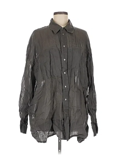 Pre-owned Dissh Long Sleeve Button Down Shirt In Gray