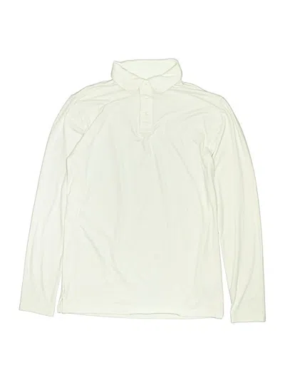 Pre-owned Crewcuts Kids' Long Sleeve Top Ivory Tops In White
