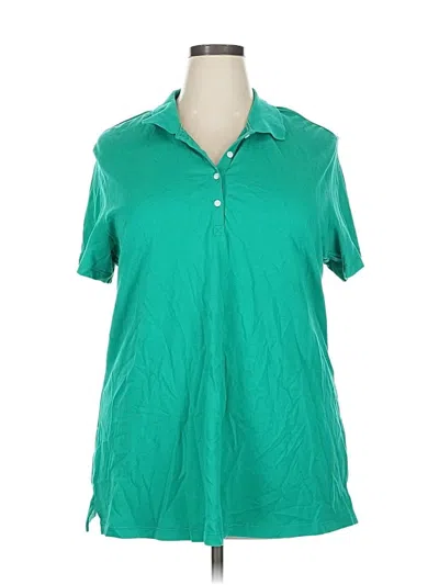 Pre-owned St. John's Bay Short Sleeve Polo Shirt In Green
