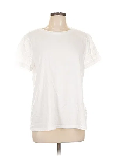 Pre-owned Liz Claiborne Short Sleeve T-shirt In White