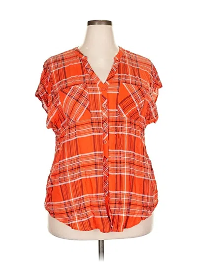 Pre-owned Torrid Short Sleeve Blouse In Orange