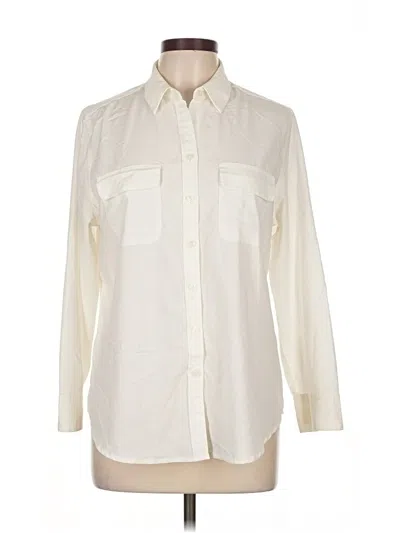 Pre-owned Chico's Long Sleeve Button Down Shirt In White