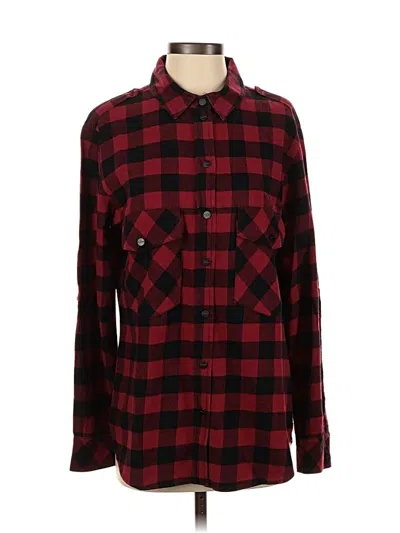 Pre-owned Sanctuary Long Sleeve Button Down Shirt In Red