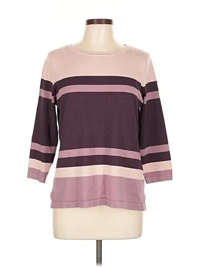 Pre-owned Liz Claiborne 3/4 Sleeve T-shirt In Purple