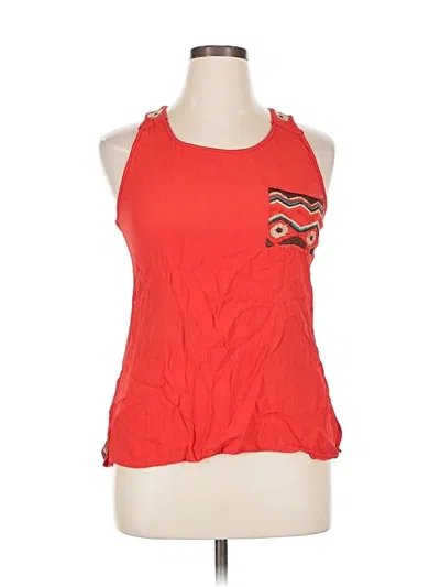 Pre-owned Scully Sleeveless Top Red Halter Neckline Tops