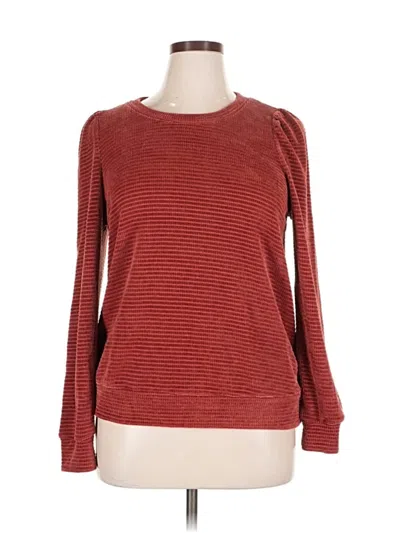 Chenault Long Sleeve Top Red Boatneck Tops In Red